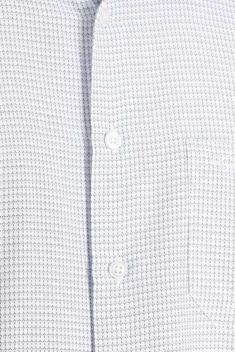 Aqua Mavisi Kısa Kol Regular Fit Desenli Gömlek