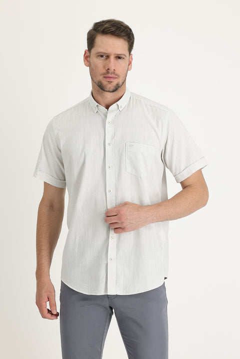 Taş Kısa Kol Regular Fit Pamuk Gömlek