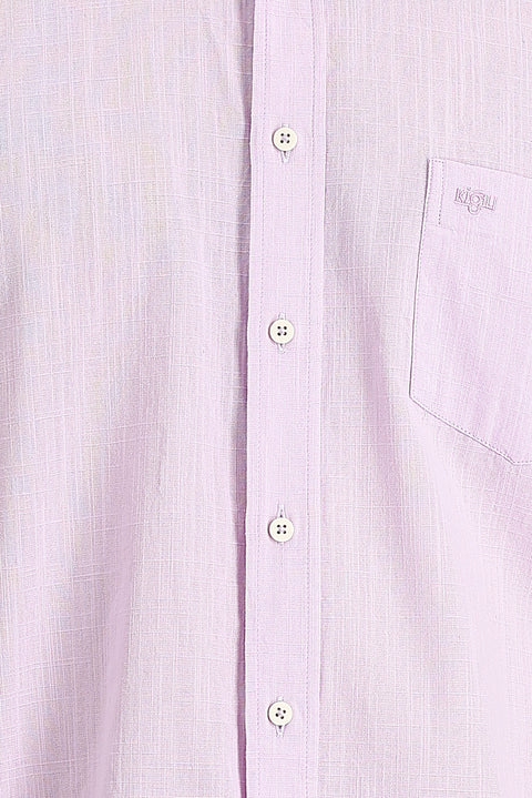 Lilac Short Sleeve Regular Fit Cotton Shirt