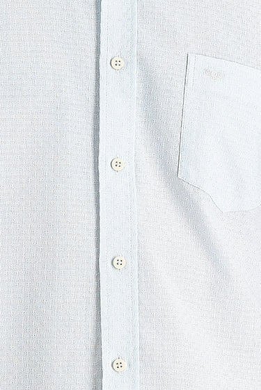 Açık Mavi Kısa Kol Regular Fit Desenli Pamuklu Gömlek