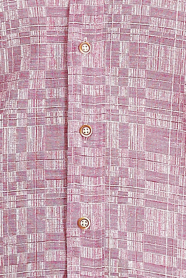 Şeker Pembe Uzun Kol Slim Fit Dar Kesim Baskılı Pamuk Gömlek