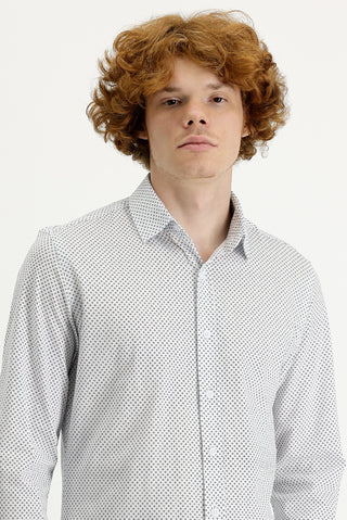  Beyaz Uzun Kol Slim Fit Dar Kesim Pamuk Gömlek