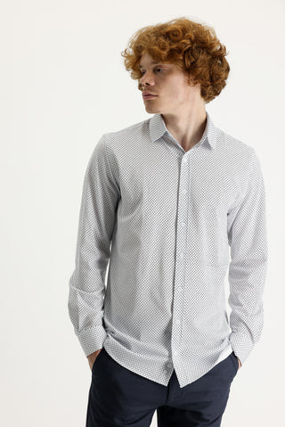  Beyaz Uzun Kol Slim Fit Dar Kesim Pamuk Gömlek