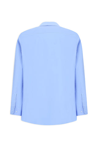  Açık Mavi Uzun Kol Slim Fit Dar Kesim Klasik Su İtici Leke Tutmaz 4 Mevsim Pamuk Gömlek