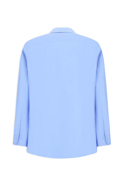 Açık Mavi Uzun Kol Slim Fit Dar Kesim Klasik Su İtici Leke Tutmaz 4 Mevsim Pamuk Gömlek