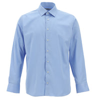 Açık Mavi Uzun Kol Slim Fit Dar Kesim Klasik Pamuk Gömlek