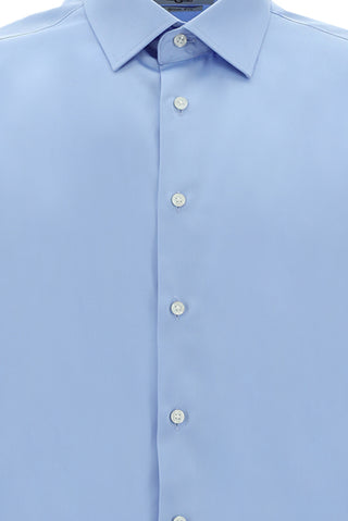  Açık Mavi Uzun Kol Slim Fit Dar Kesim Klasik Pamuk Gömlek