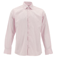 Pembe Uzun Kol Slim Fit Dar Kesim Klasik Pamuk Gömlek