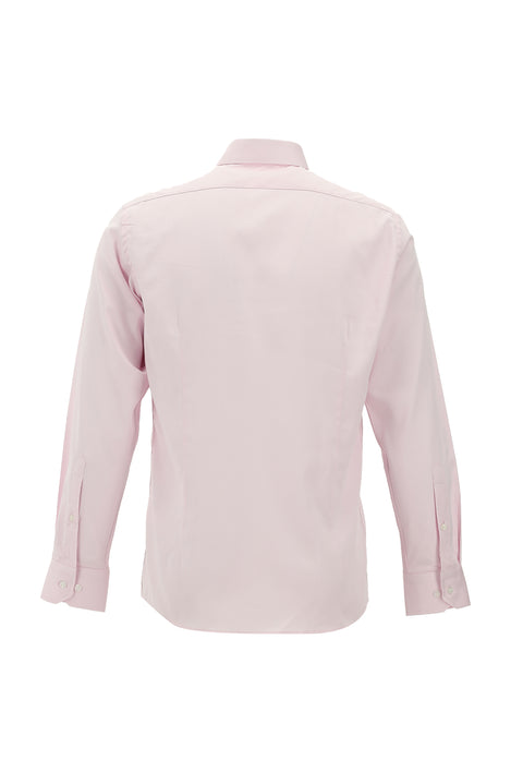 Pembe Uzun Kol Slim Fit Dar Kesim Klasik Nano Care Su İtici Leke Tutmaz 4 Mevsim Pamuk Gömlek