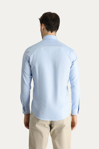  Uçuk Mavi Uzun Kol Slim Fit Dar Kesim Non Iron Gömlek
