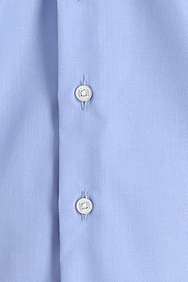 Açık Mavi Uzun Kol Slim Fit Dar Kesim Non Iron Pamuklu Gömlek