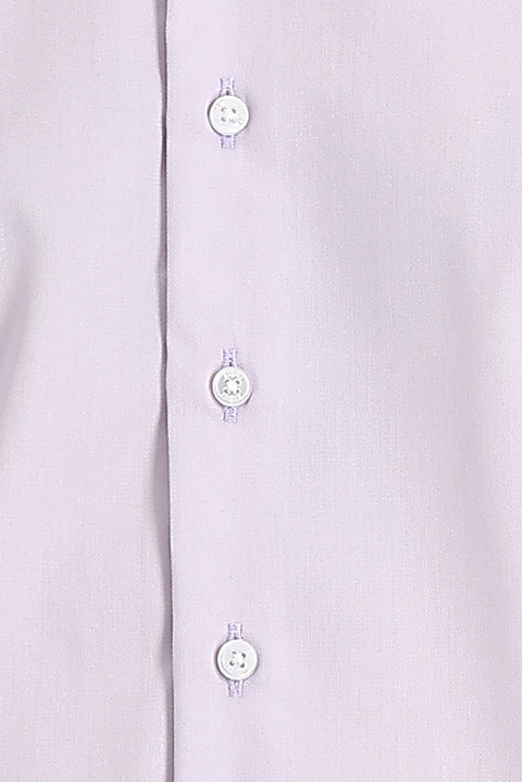Lila Uzun Kol Slim Fit Dar Kesim Non Iron Pamuklu Gömlek