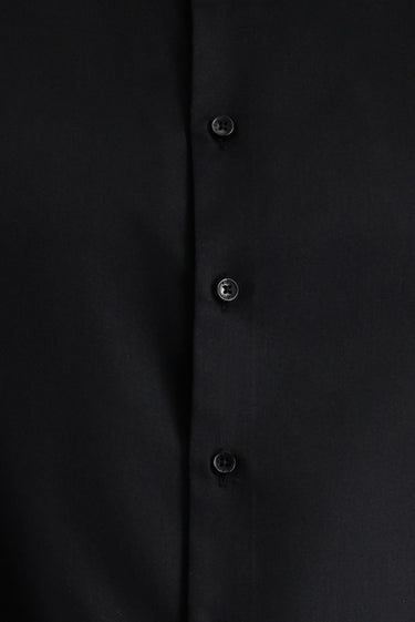 Siyah Uzun Kol Slim Fit Dar Kesim Non Iron Klasik Pamuklu Gömlek