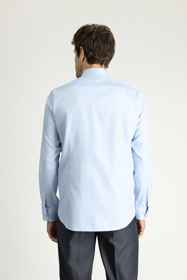  Uçuk Mavi Uzun Kol Slim Fit Dar Kesim Non Iron Klasik Pamuklu Gömlek