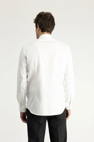  Beyaz Uzun Kol Slim Fit Dar Kesim Non Iron Klasik Pamuklu Gömlek