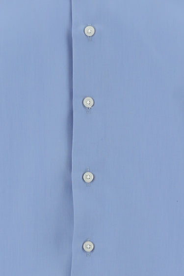 Gök Mavisi Uzun Kol Slim Fit Dar Kesim Klasik Non Iron Saten Pamuklu Gömlek