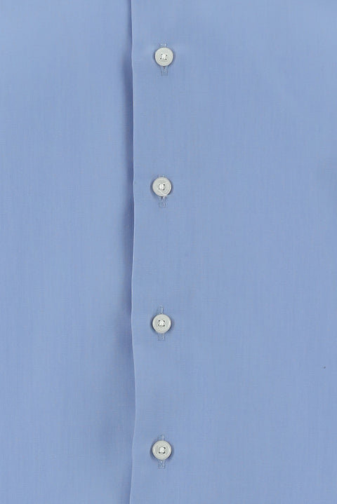 Gök Mavisi Uzun Kol Slim Fit Dar Kesim Klasik Non Iron Saten Pamuklu Gömlek