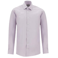 Lila Uzun Kol Slim Fit Dar Kesim Klasik Non Iron Saten Pamuklu Gömlek