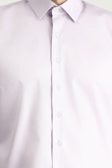  Lila Uzun Kol Slim Fit Dar Kesim Klasik Non Iron Saten Pamuklu Gömlek