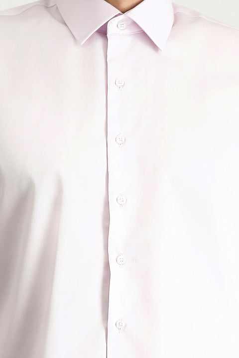 Toz Pembe Uzun Kol Slim Fit Dar Kesim Non Iron Saten Klasik Pamuklu Gömlek