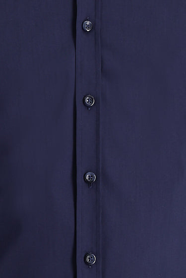Koyu Lacivert Uzun Kol Super Slim Fit Ekstra Dar Kesim Klasik Gömlek