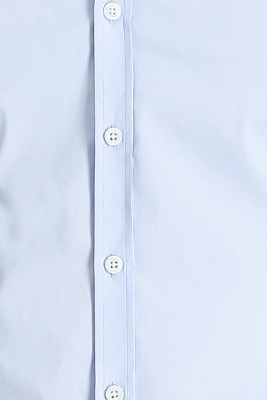 Uçuk Mavi Uzun Kol Super Slim Fit Ekstra Dar Kesim Fit Klasik Pamuklu Gömlek