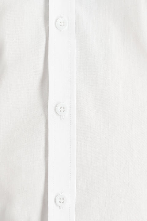 Beyaz Uzun Kol Super Slim Fit Ekstra Dar Kesim Klasik Pamuklu Gömlek
