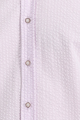  Toz Pembe Uzun Kol Slim Fit Dar Kesim Çizgili Pamuk Gömlek