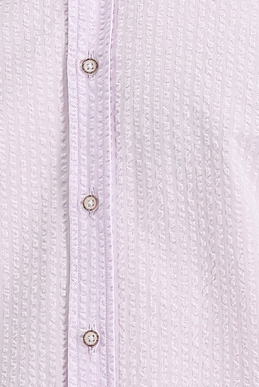  Toz Pembe Uzun Kol Slim Fit Dar Kesim Çizgili Pamuk Gömlek