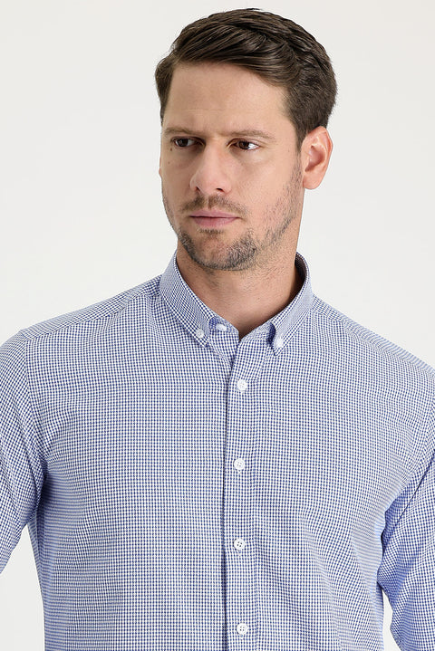 Navy Blue Long Sleeve Slim Fit Narrow Cut Shirt