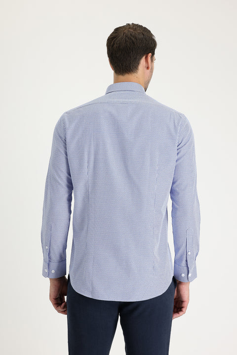 Navy Blue Long Sleeve Slim Fit Narrow Cut Shirt