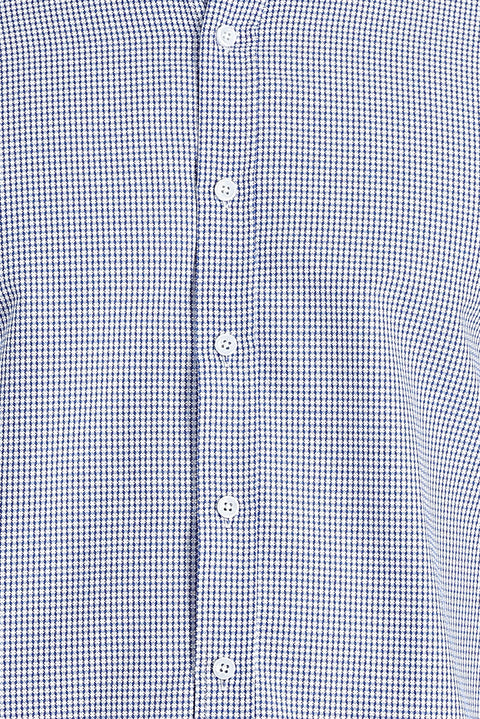 Navy Blue Long Sleeve Slim Fit Narrow Cut Shirt