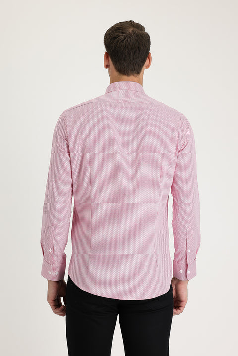 Sugar Pink Long Sleeve Slim Fit Narrow Cut Shirt