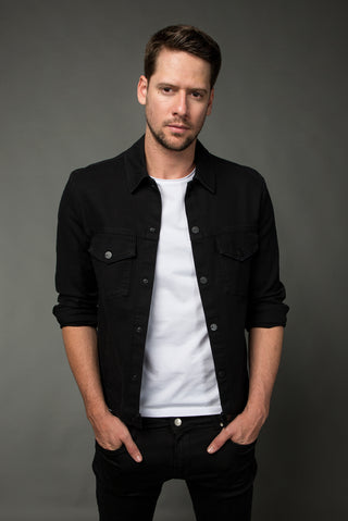  Siyah Slim Fit Dar Kesim Denim Kot Ceket