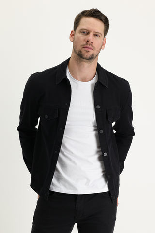  Siyah Slim Fit Dar Kesim Denim Kot Ceket