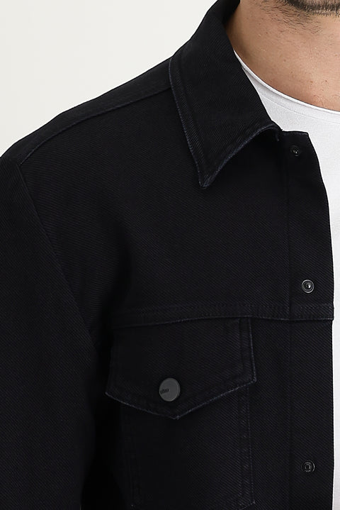Koyu Lacivert Slim Fit Dar Kesim Denim Kot Pamuklu Ceket