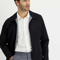 Siyah Slim Fit Dar Kesim Mevsimlik Çift Taraflı Mont