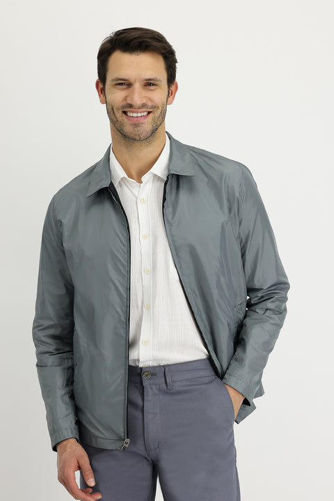 Siyah Slim Fit Dar Kesim Mevsimlik Çift Taraflı Mont