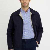 Orta Lacivert Mevsimlik Çift Taraflı Mont