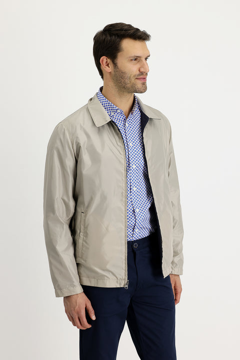 Orta Lacivert Slim Fit Dar Kesim Mevsimlik Çift Taraflı Mont