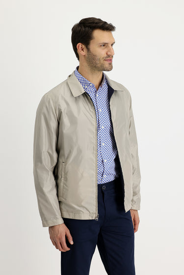 Orta Lacivert Mevsimlik Çift Taraflı Mont