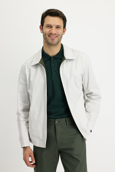 Orta Haki Slim Fit Dar Kesim Mevsimlik Çift Taraflı Mont