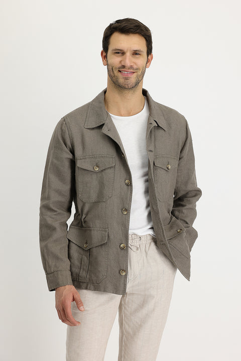 Orta Haki Mevsimlik Spor Keten Mont