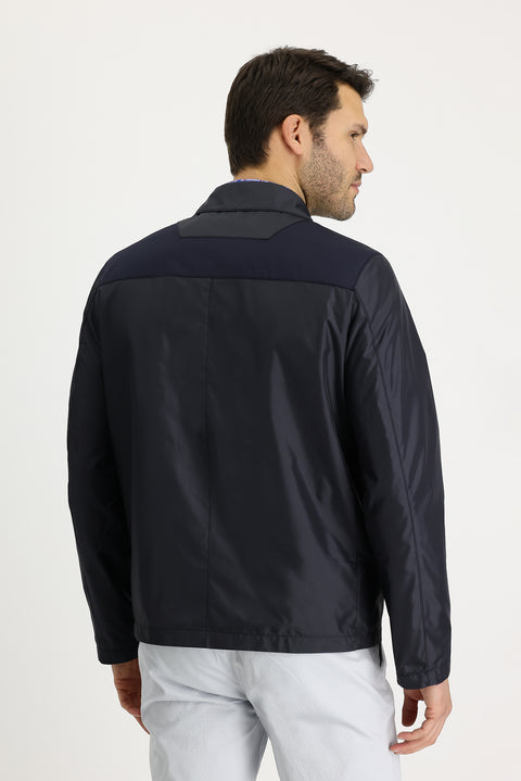 Orta Lacivert Slim Fit Dar Kesim Mevsimlik Spor Mont