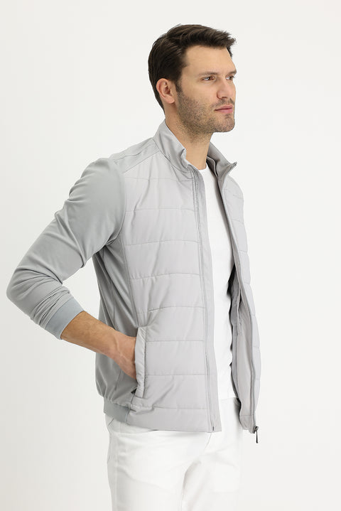 Açık Gri Mevsimlik Çift Taraflı Mont