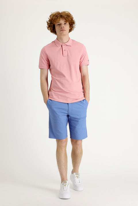 Açık Mavi Slim Fit Dar Kesim Bermuda Şort