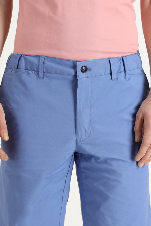 Açık Mavi Slim Fit Dar Kesim Bermuda Şort