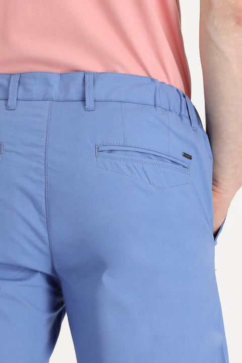 Açık Mavi Slim Fit Dar Kesim Bermuda Şort