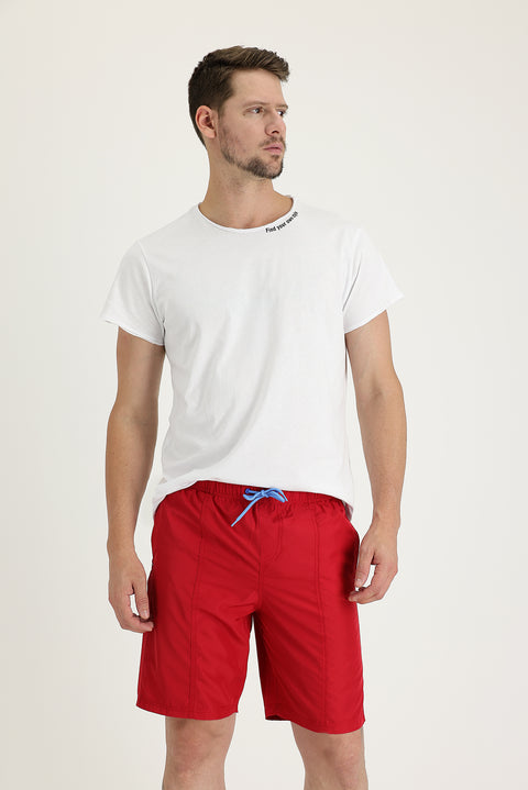 Dark Red Swim Shorts