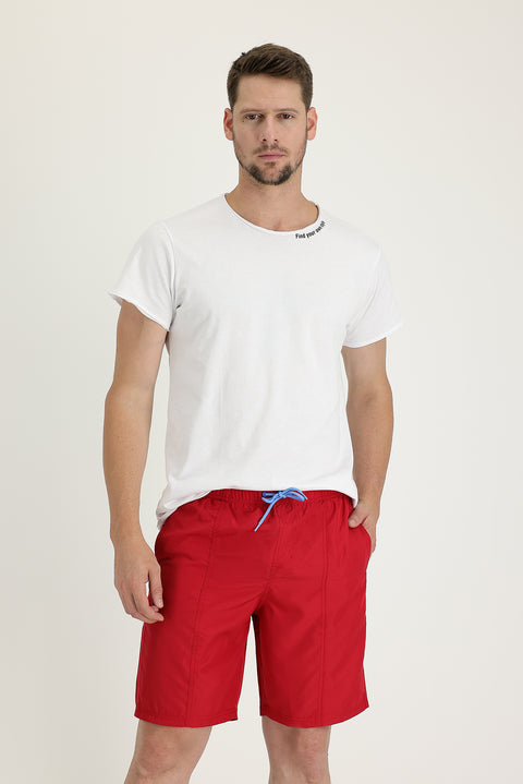 Dark Red Swim Shorts